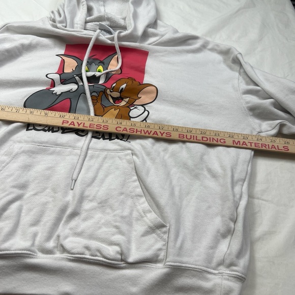 TOM & JERRY Long Sleeve Graphic Hoodie Cartoon  Print White Size L A040822 - Picture 4 of 8